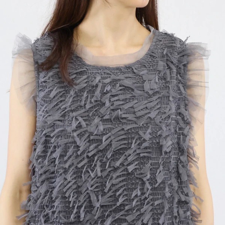 ☆【美品】DreAng ドレアング ノースリーブフリルシャツ