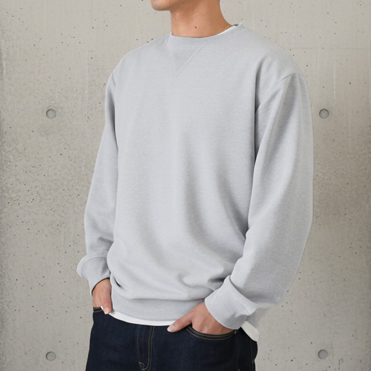 REAL STYLE スウェット メンズ トレーナー 無地 トップス 長袖 ロンT 