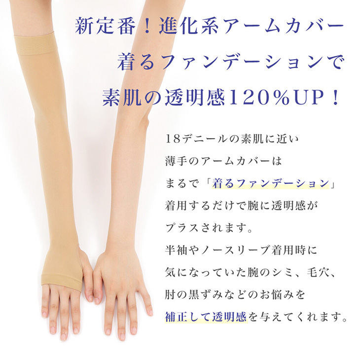 AQUALRY 肌色インナー UVカットインナー UVストッキングアーム