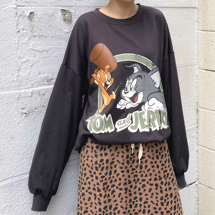 トムとジェリー　レディース　タフィー　ラグラン　裏毛　長袖　洋服 楽天市場】【20%OFF】SALE【Sequence 12-26】TOM&JERRY FUNNY