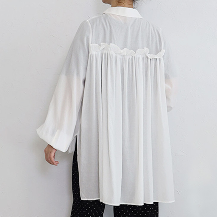 REAL STYLE シアーシャツ レディース 長袖 ブラウス 薄手 秋 夏