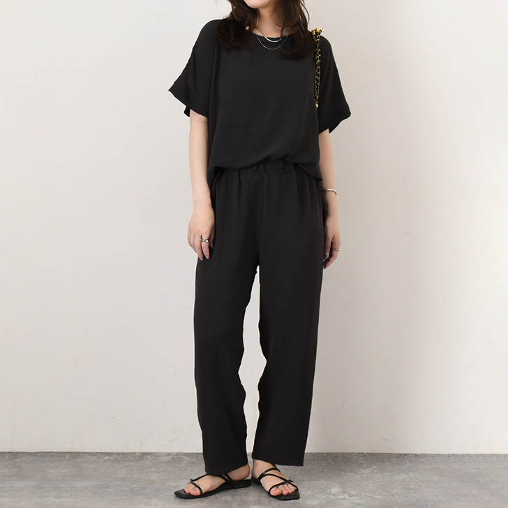 REAL STYLE セットアップ レディース 夏 涼しい 半袖 イージーパンツ