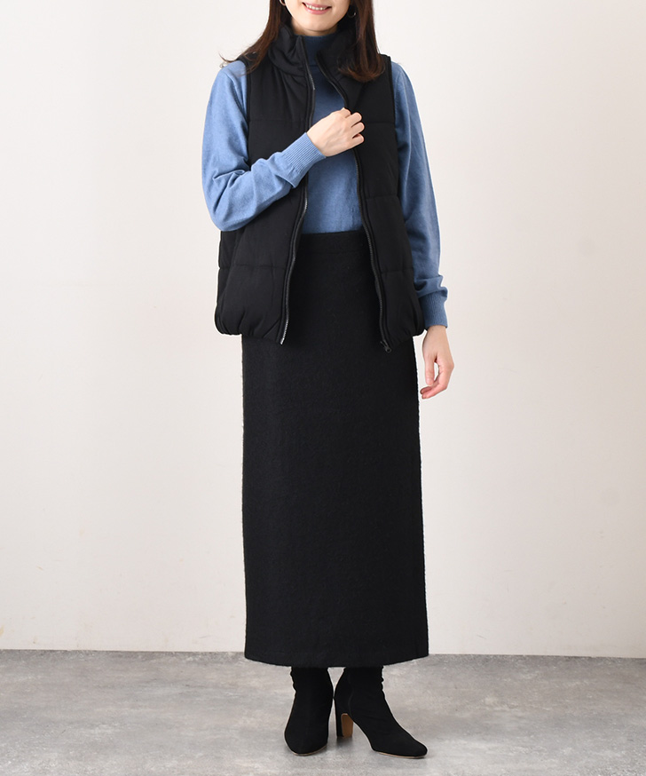 REAL STYLE（ファッション） 巻きスカート ロング 防寒 ウール混