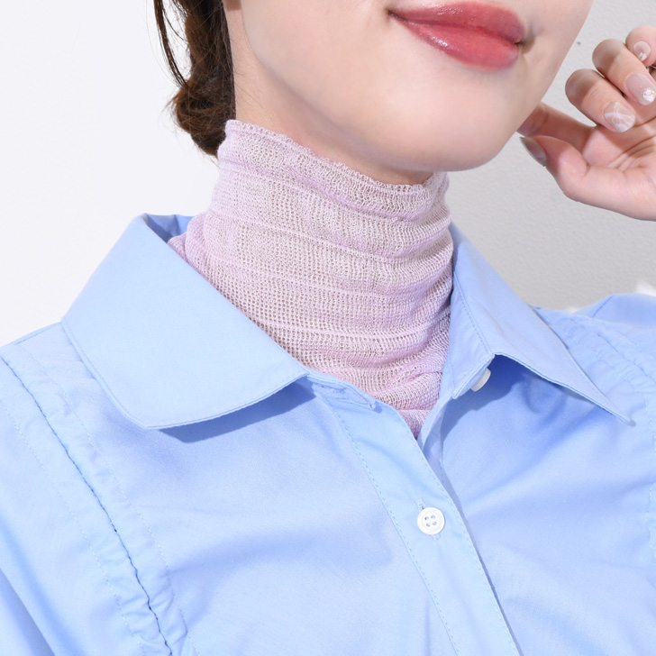 REAL STYLE ネックカバー 夏用 UVケア シルク混 おしゃれ 日焼け防止