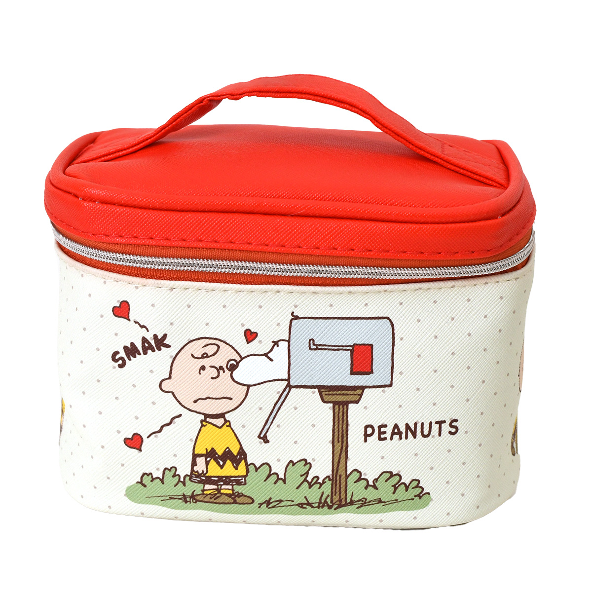SNOOPY（スヌーピー） バニティポーチ 小さめ 仕切り付き 化粧ポーチ
