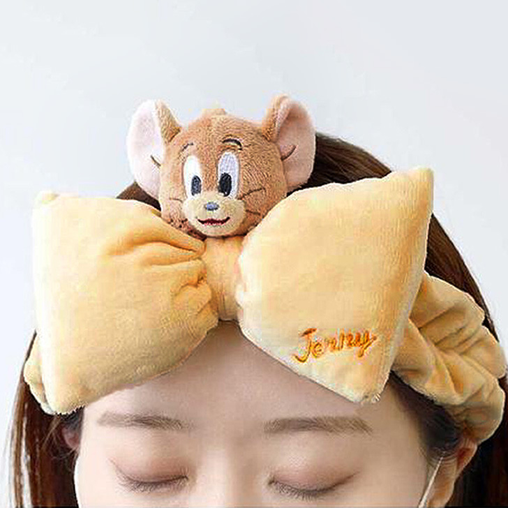 ヘアバンド 洗顔用 キャラクター ターバン 幅広 トムとジェリー