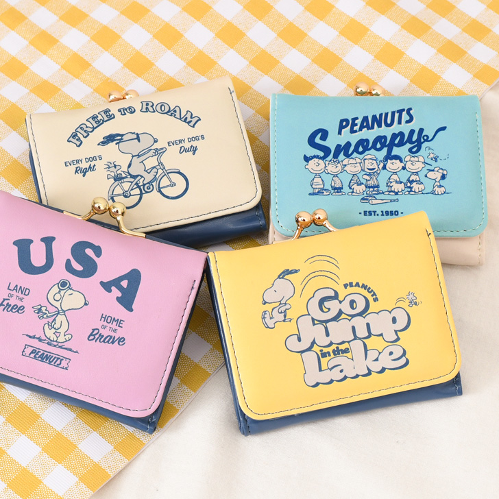SNOOPY（スヌーピー） 三つ折り財布 レディース がま口 コンパクト