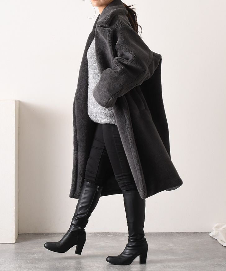 REAL STYLE（ファッション） コート レディース 冬 ロング ボア