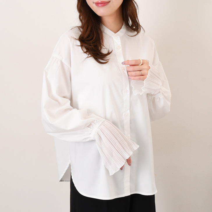 REAL STYLE（ファッション） ブラウス レディース 長袖 白 黒