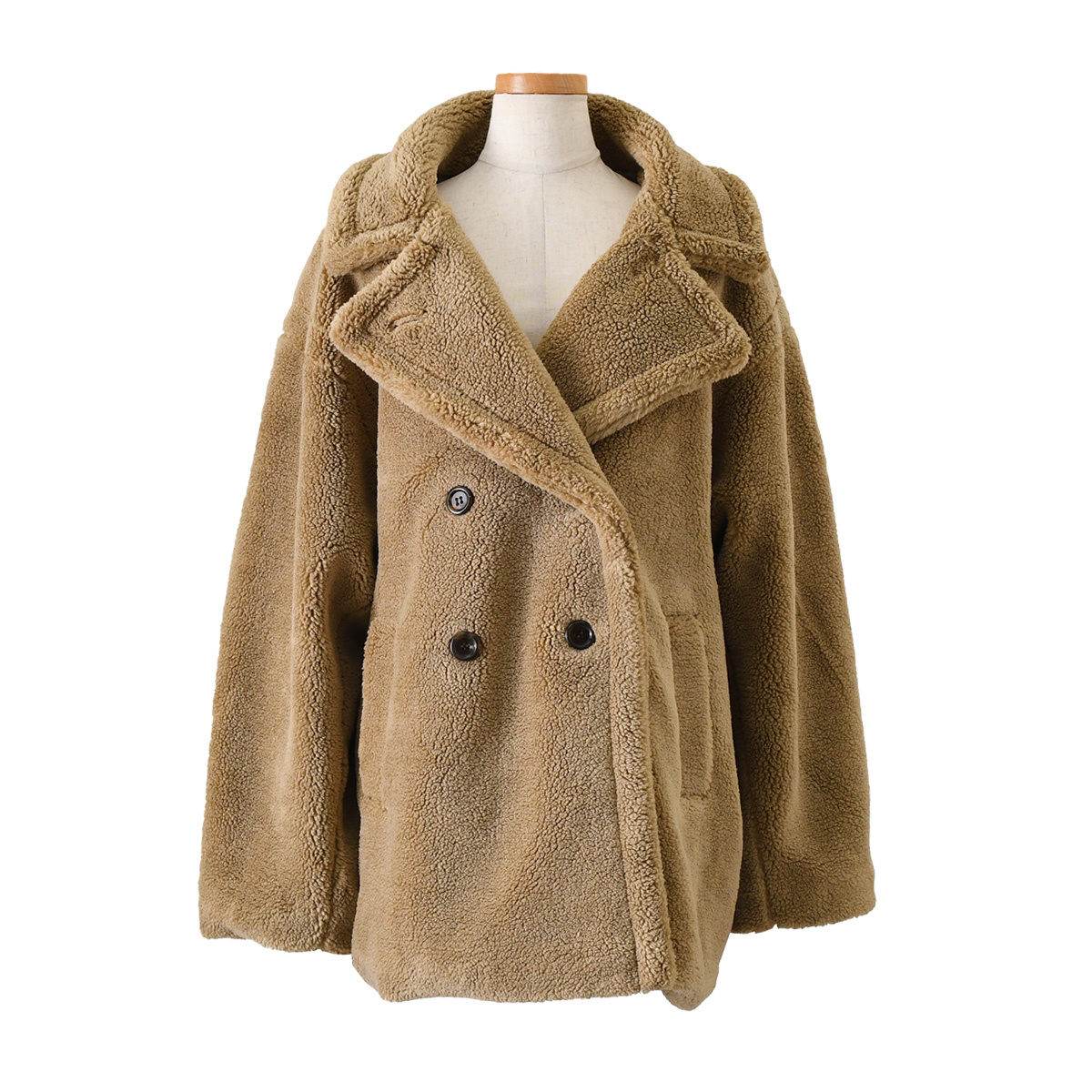 REAL STYLE コート レディース 冬 ショート ボア テディベア 40代 50代