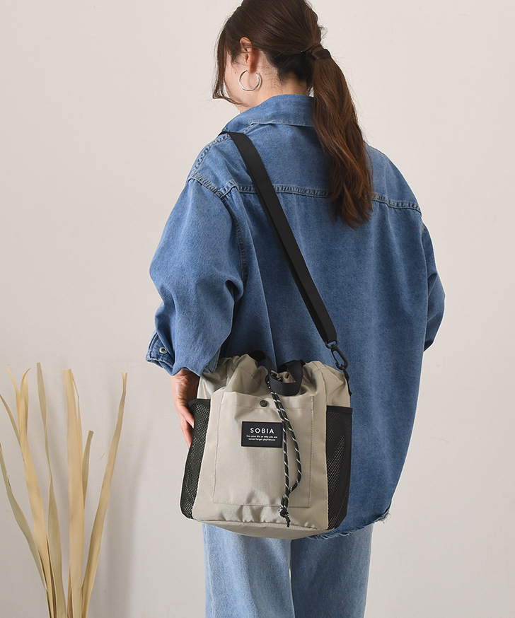SomaLi / そまり ショルダーバッグハンドバッグ巾着バンブー2way REAL STYLE（ファッション） SOBIA ソビア ショルダーバッグ