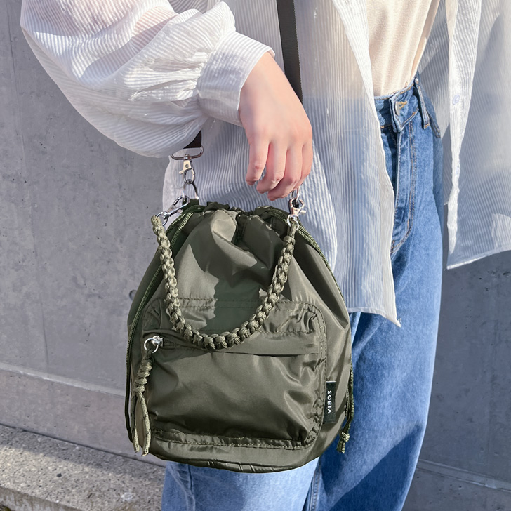 SomaLi / そまり ショルダーバッグハンドバッグ巾着バンブー2way REAL STYLE（ファッション） SOBIA ソビア ショルダーバッグ