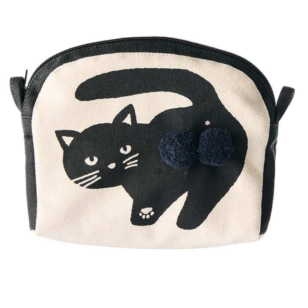 アンドパッカブル AND PACKABLE ポーチ 小物入れ ブランド 大きめ ニャンタマ 猫 ネコ ファスナー マチ付き 旅行 横型 | AND PACKABLE | 01