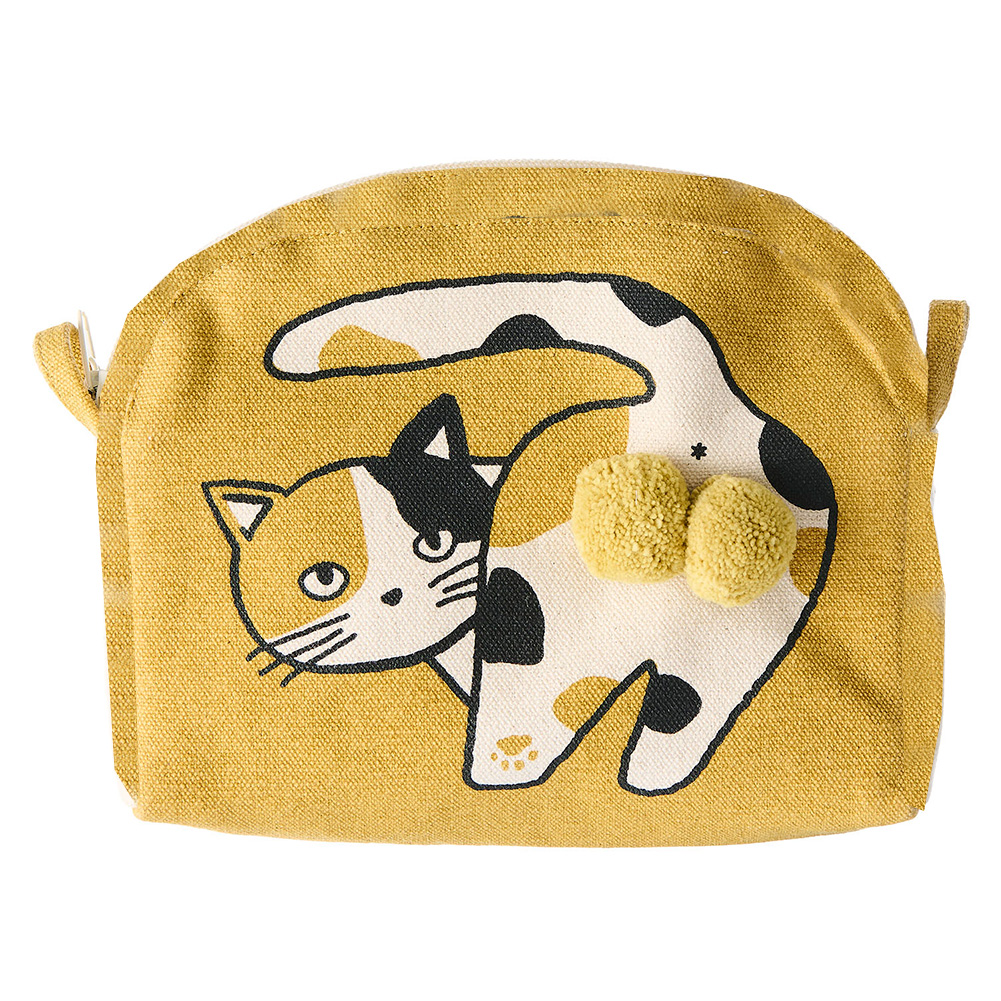 アンドパッカブル AND PACKABLE ポーチ 小物入れ ブランド 大きめ ニャンタマ 猫 ネコ ファスナー マチ付き 旅行 横型 | AND PACKABLE | 02