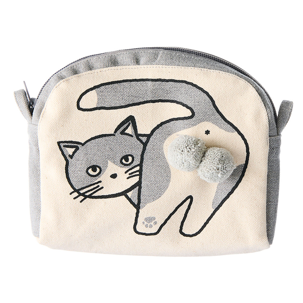 アンドパッカブル AND PACKABLE ポーチ 小物入れ ブランド 大きめ ニャンタマ 猫 ネコ ファスナー マチ付き 旅行 横型 | AND PACKABLE | 03