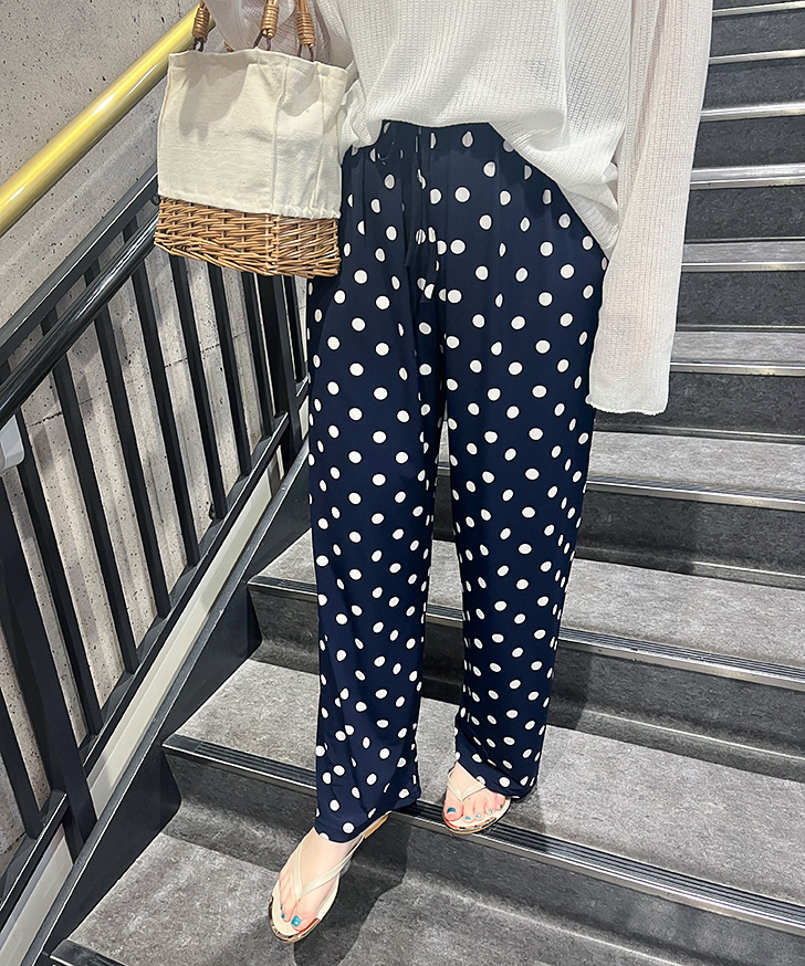 REAL STYLE（ファッション） ワイドパンツ レディース 夏 ドット