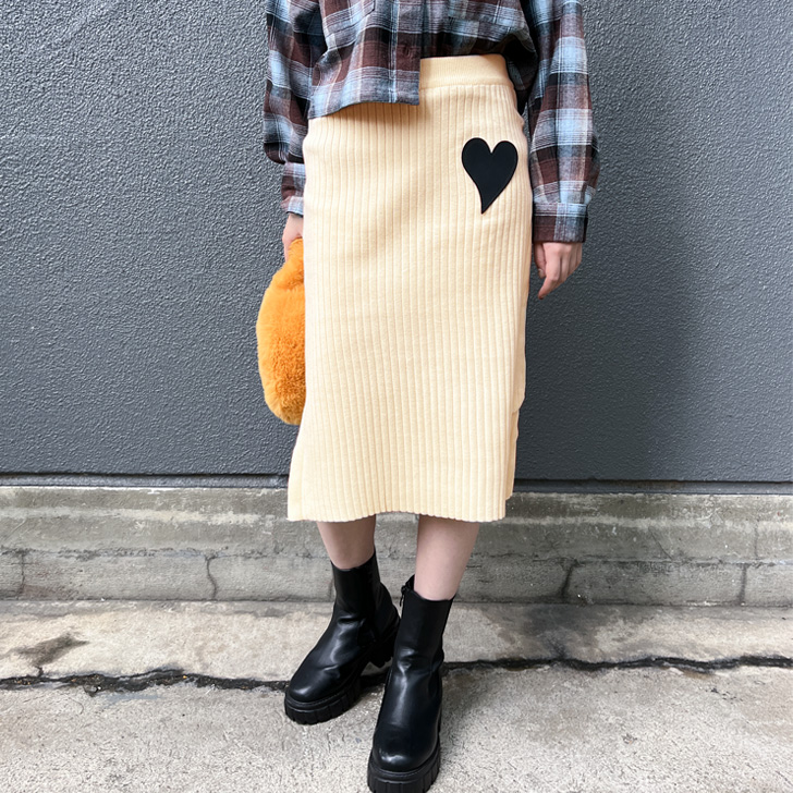 REAL STYLE タイトスカート レディース 秋 冬 ニット 膝下 ミディ丈