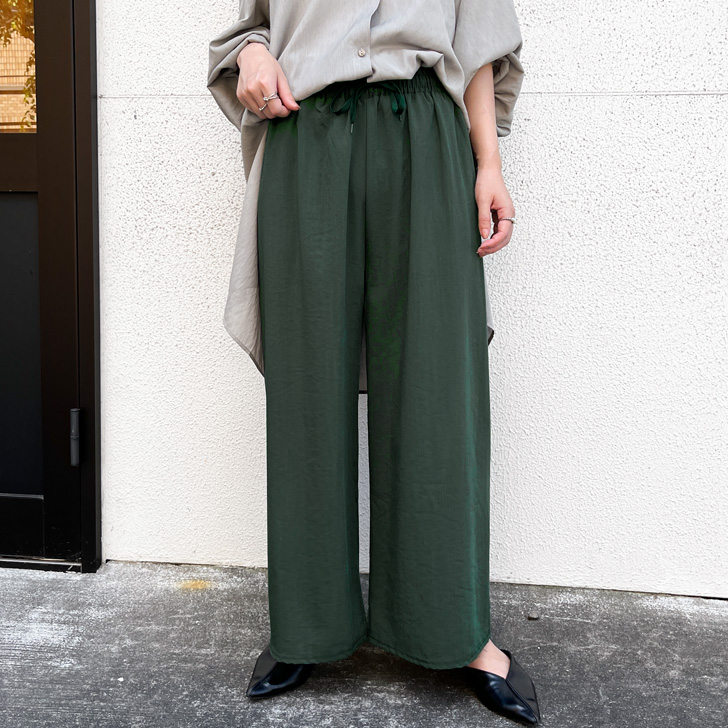 REAL STYLE ワイドパンツ レディース 秋 夏 薄手 涼しい リネン混