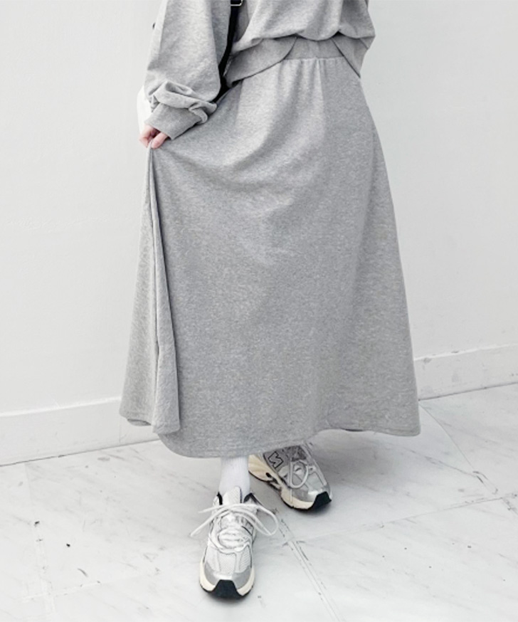 REAL STYLE フレアスカート レディース ロング 秋 ウエストゴム