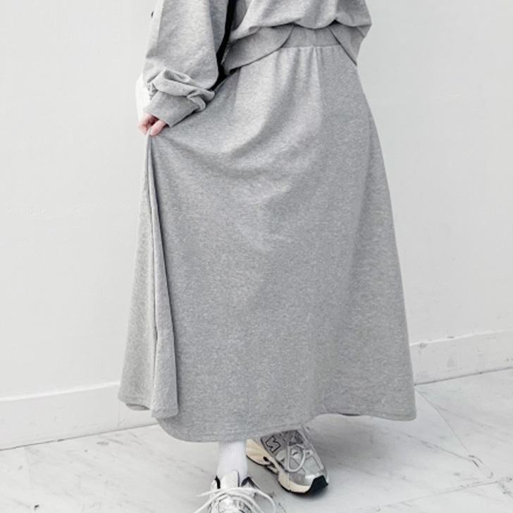 REAL STYLE フレアスカート レディース ロング 秋 ウエストゴム
