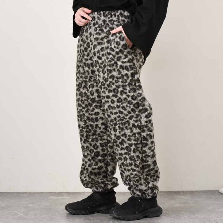 REAL STYLE ジョガーパンツ レディース 秋 冬 裏起毛 ボア レオパード