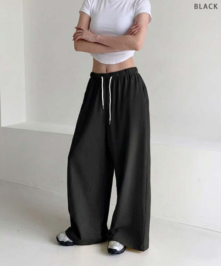 RHCコットン ワイドパンツ ハイウエスト REAL STYLE ワイドパンツ レディース 春 夏 丈長め 薄手 コットン 綿