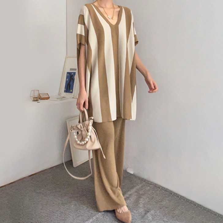 REAL STYLE セットアップ レディース 春 夏 秋 半袖 カジュアル ワイド