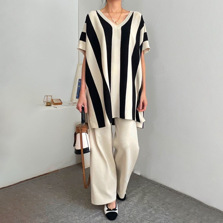 REAL STYLE セットアップ レディース 春 夏 秋 半袖 カジュアル ワイド