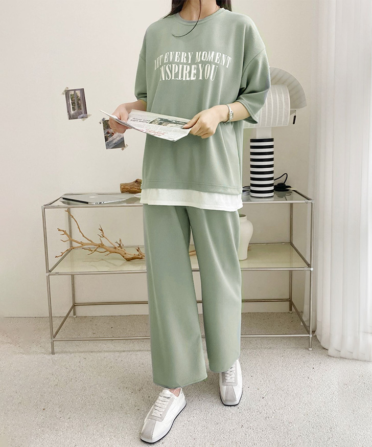 REAL STYLE セットアップ レディース 夏 涼しい 半袖 ワイドパンツ REAL STYLE セットアップ レディース 夏 涼しい 半袖 ワイドパンツ