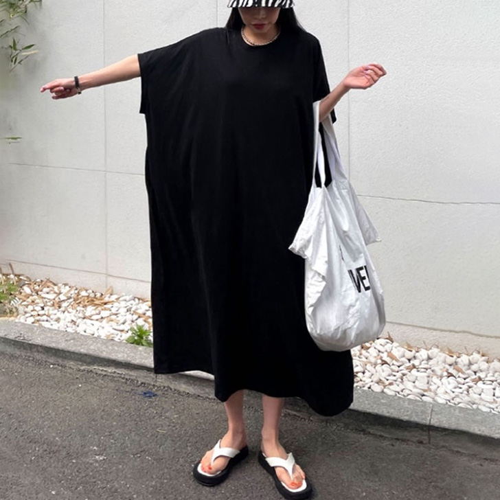 REAL STYLE ワンピース レディース 半袖 綿100％ 50代 40代 30代 20代