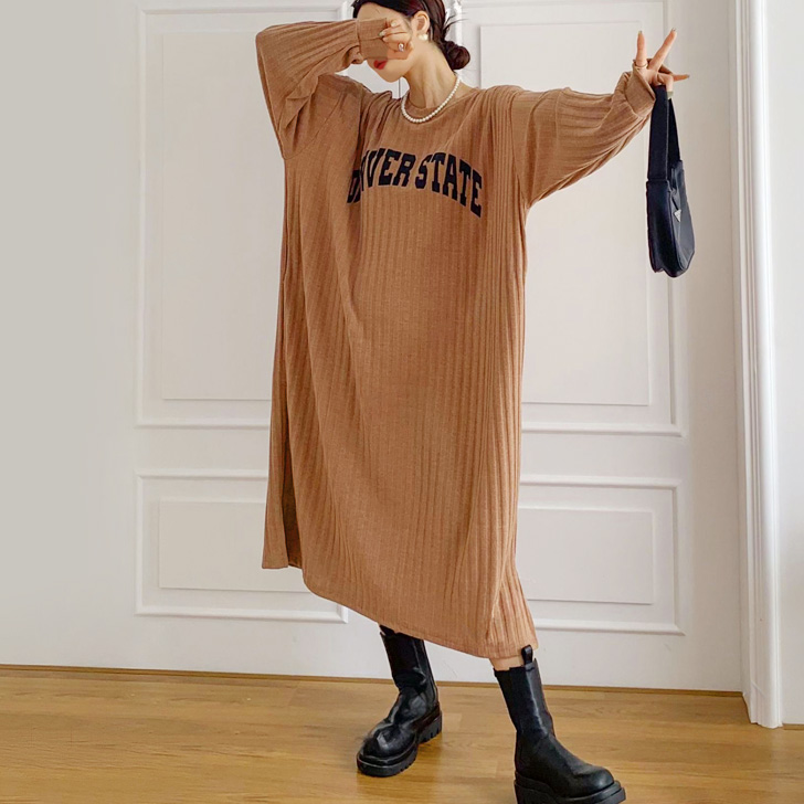 極美品 近年モデル ビームスゴルフ ニットワンピース ウール リブ