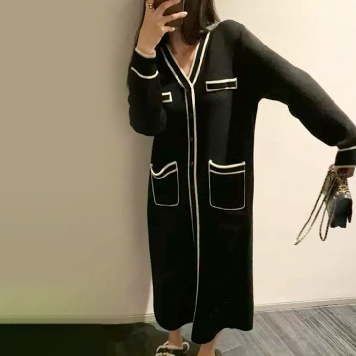 REAL STYLE ワンピース レディース 秋 冬 長袖 ロング ニット きれいめ