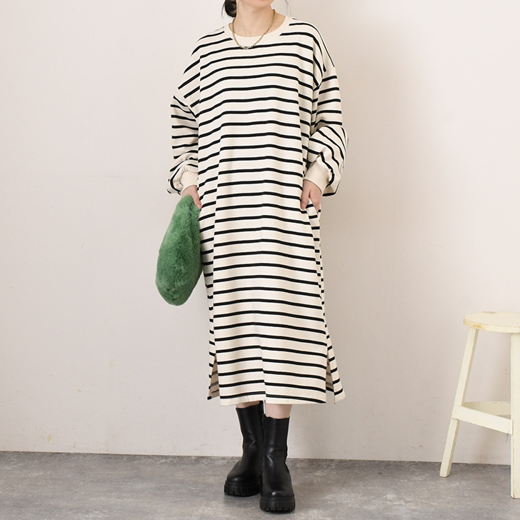 Rene 長袖　ボータイ　ワンピース　36 Rene（ルネ） 長袖ワンピース 36 ネイビー レディース : ZOZOTOWN