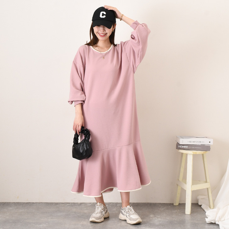 REAL STYLE ワンピース レディース 長袖 秋 コーデ 春 ロング きれいめ