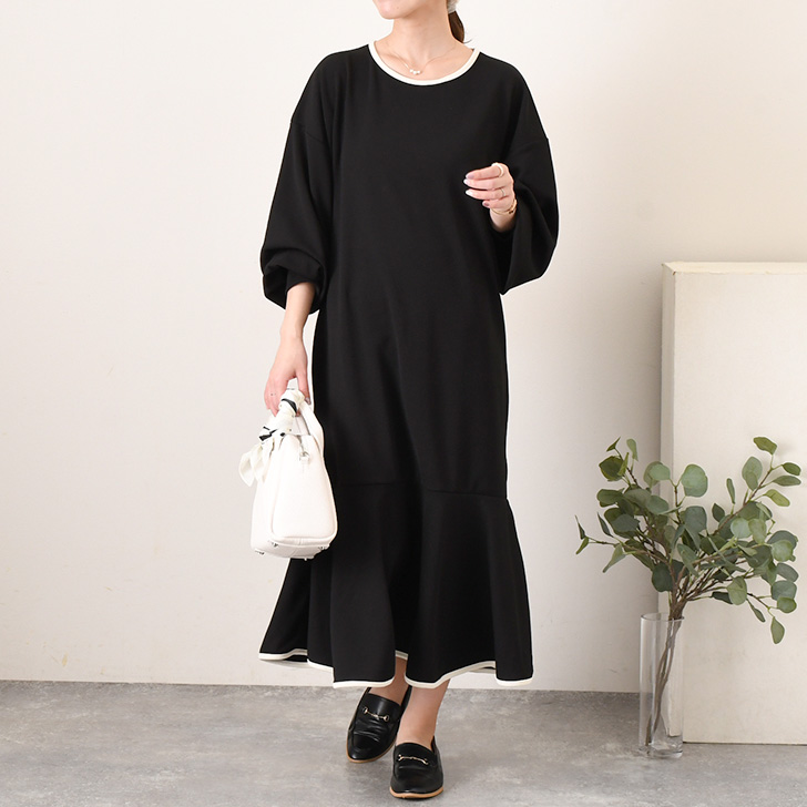 アンソロ 上品 美ウエスト バックりぼん フェミニン ワンピ 上品な大人フェミニンを叶えるウエストりぼん付きパネルフラワー