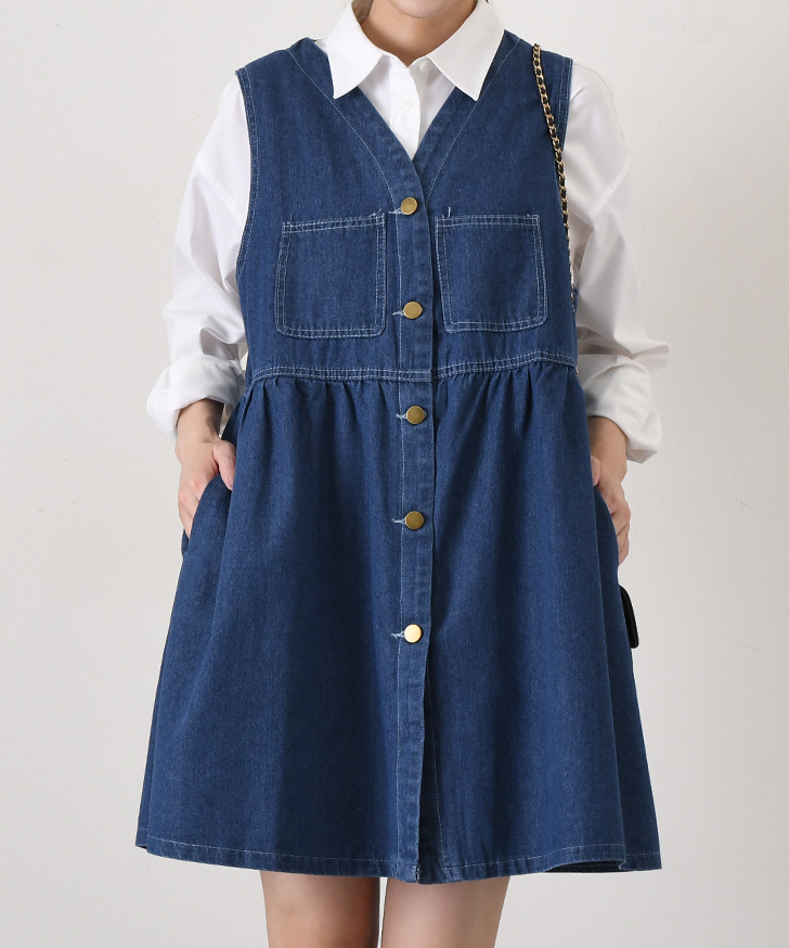 REAL STYLE ワンピース レディース 春 夏 秋 冬 デニム 薄手 ミニ