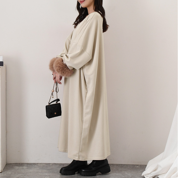 REAL STYLE ワンピース レディース ロング マキシ 長袖 秋 薄手 ライト