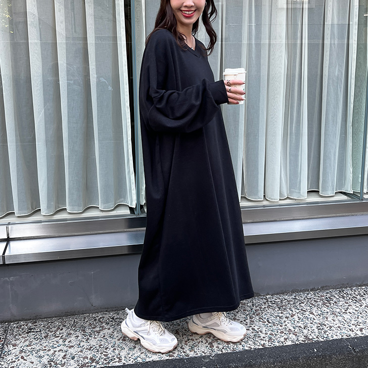 REAL STYLE ワンピース レディース ロング マキシ 長袖 秋 薄手 ライト