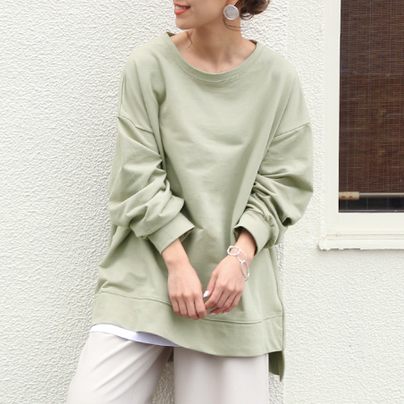 comoliのシルク混　薄手スウェットカットソー COMOLI コットンシルク 長袖クルー | Less Higashikawa