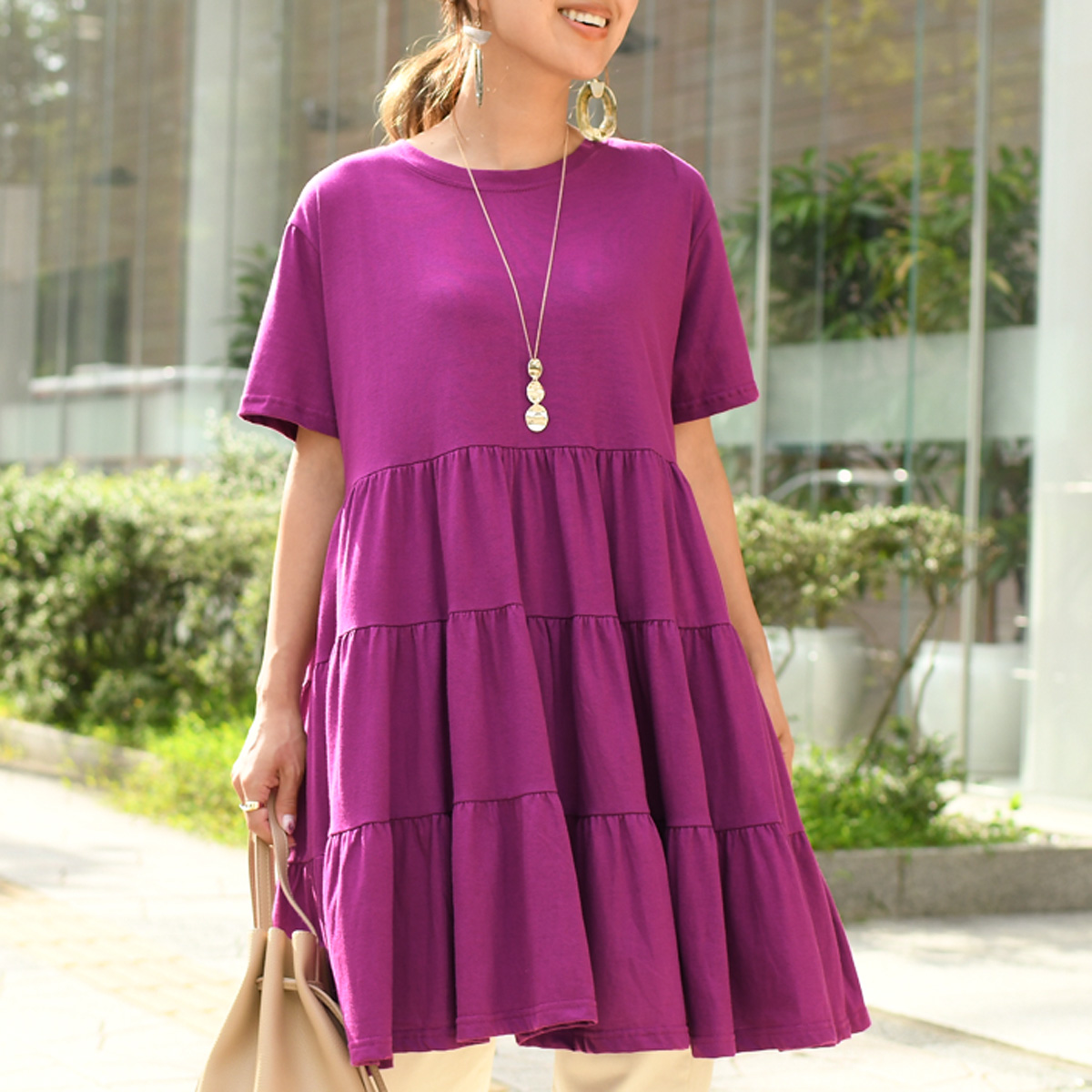 REAL STYLE(ファッション) チュニック ワンピース 半袖 REAL STYLE(ファッション) チュニック ワンピース 半袖