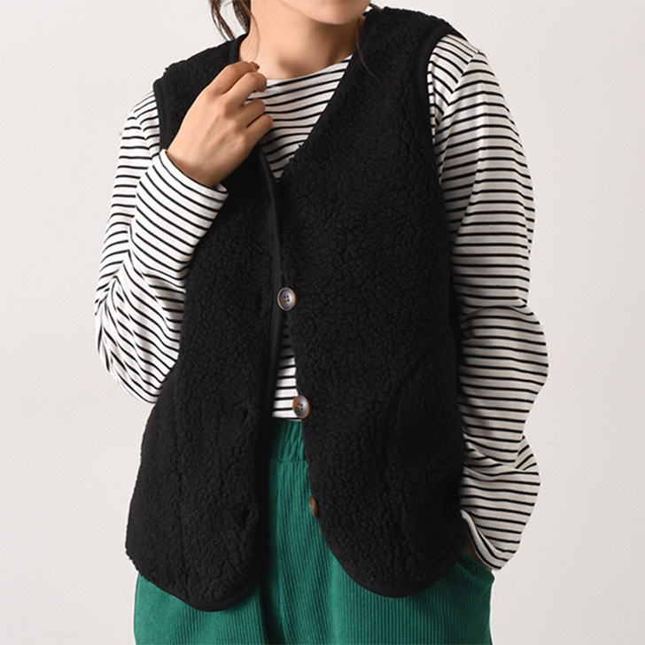 REAL STYLE（ファッション） ボアベスト レディース 秋冬 秋 冬