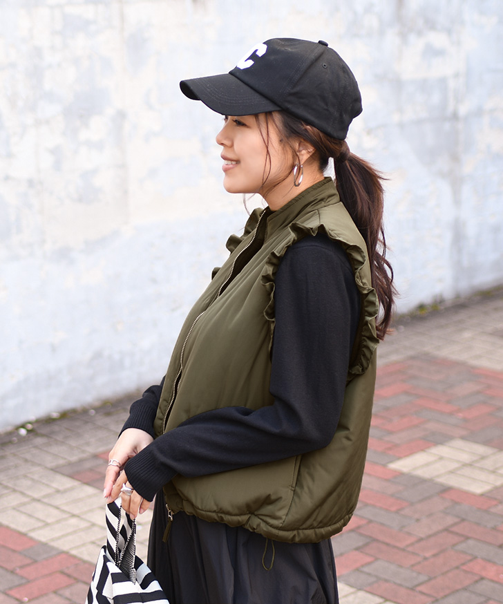 「styling/」 ベスト 0 カーキ レディース t23731ss-02.jpg