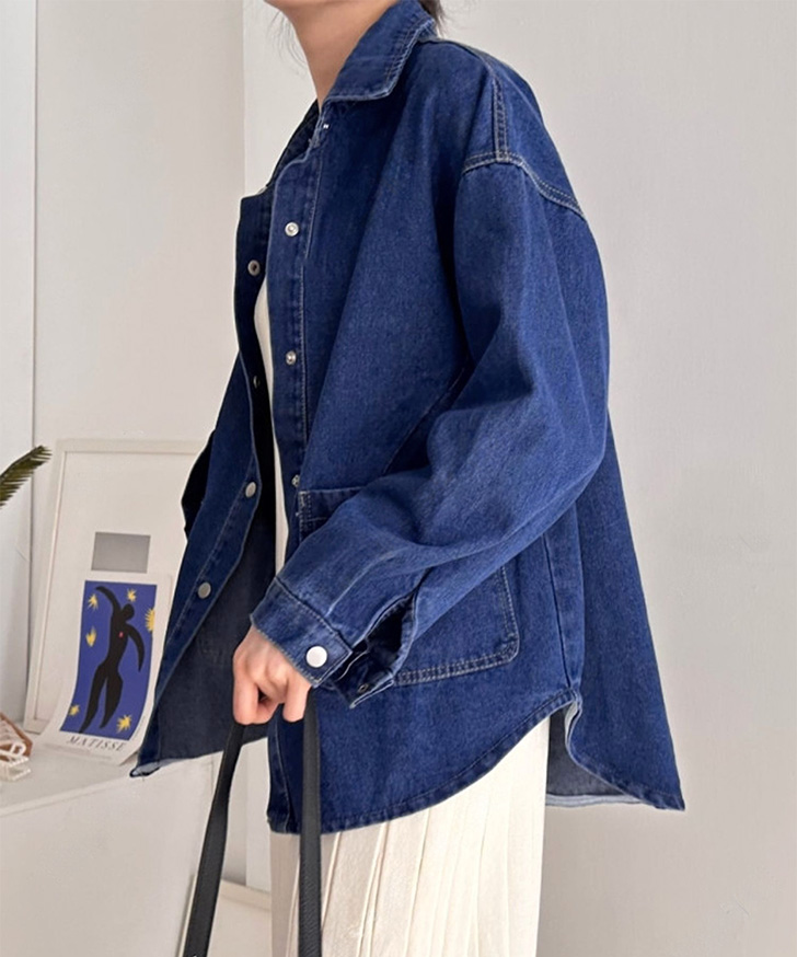 REAL STYLE デニムジャケット レディース 長め アウター Gジャン 薄手 