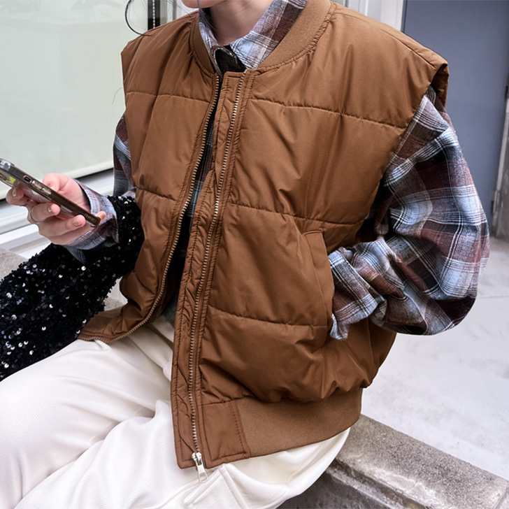 REAL STYLE ベスト レディース 秋冬 中綿 アウター ジャケット 前開き