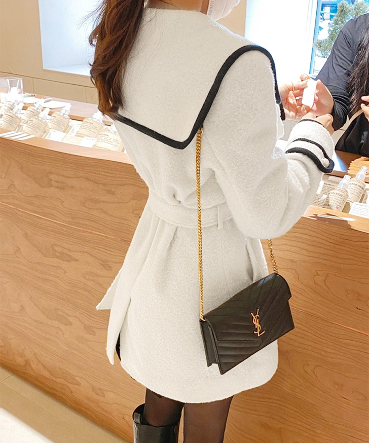 コート レディース 秋 冬 ショート 厚手 ウール混 アウター 暖かい