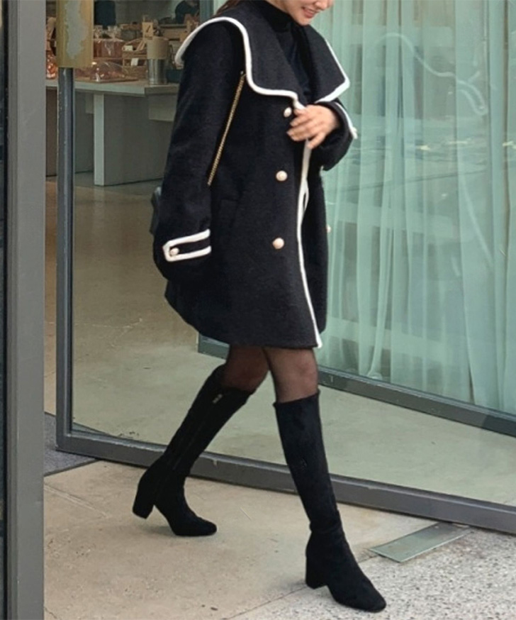 REAL STYLE コート レディース 秋 冬 ショート 厚手 ウール混 アウター