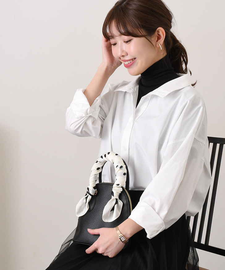 REAL STYLE シャツ レディース 白 ブルー コットン 綿 ブラウス