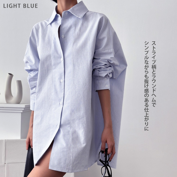 REAL STYLE（ファッション） シャツ レディース 長袖 ストライプ