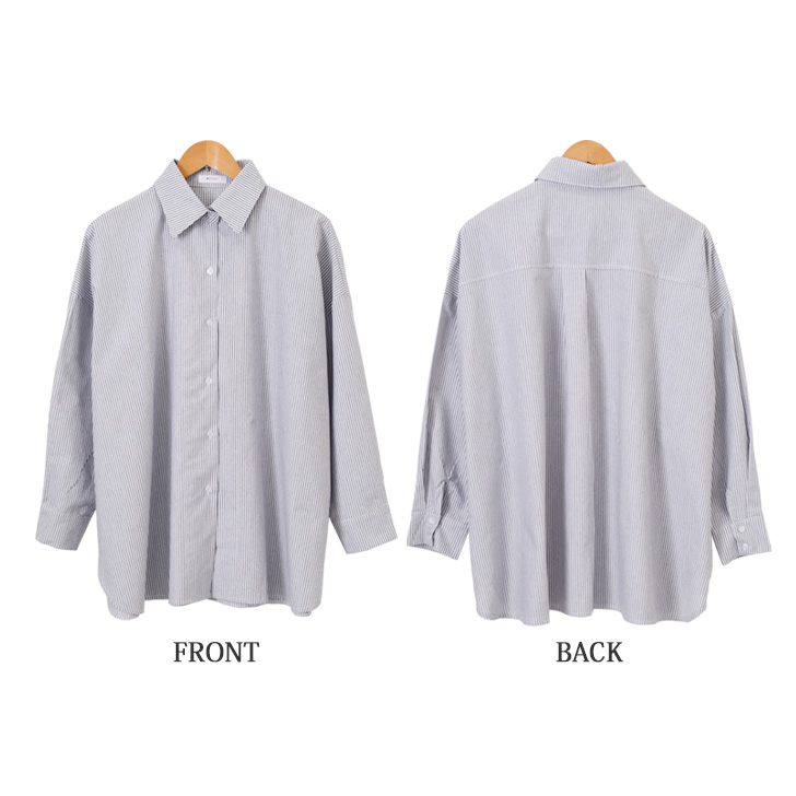 コットンストライプロングシャツ レディース 春夏秋用 綿 長袖 グレー M/L 楽天市場】ストライプ ロングシャツ シャツ シャツワンピ