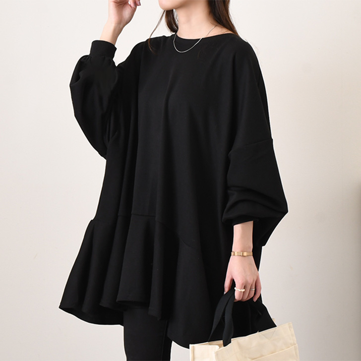 REAL STYLE チュニック 長袖 春 カットソー スウェット ワンピース